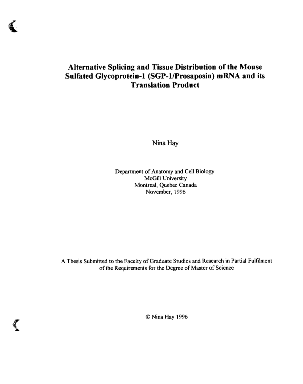 Mrna and Its Translation Product