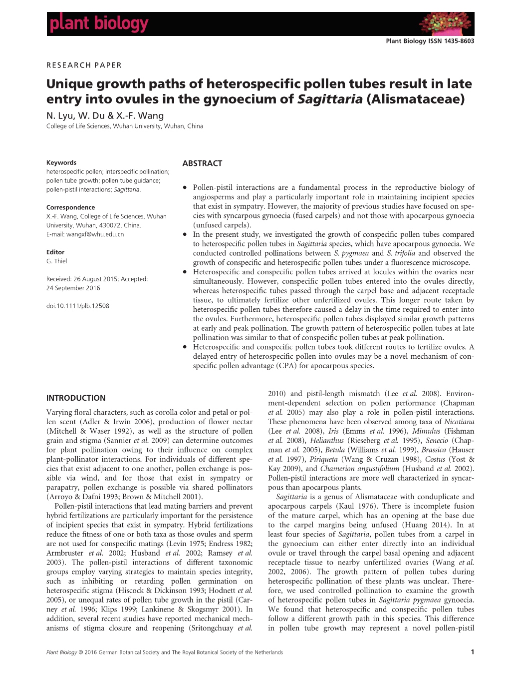 Unique Growth Paths of Heterospecific Pollen Tubes Result in Late