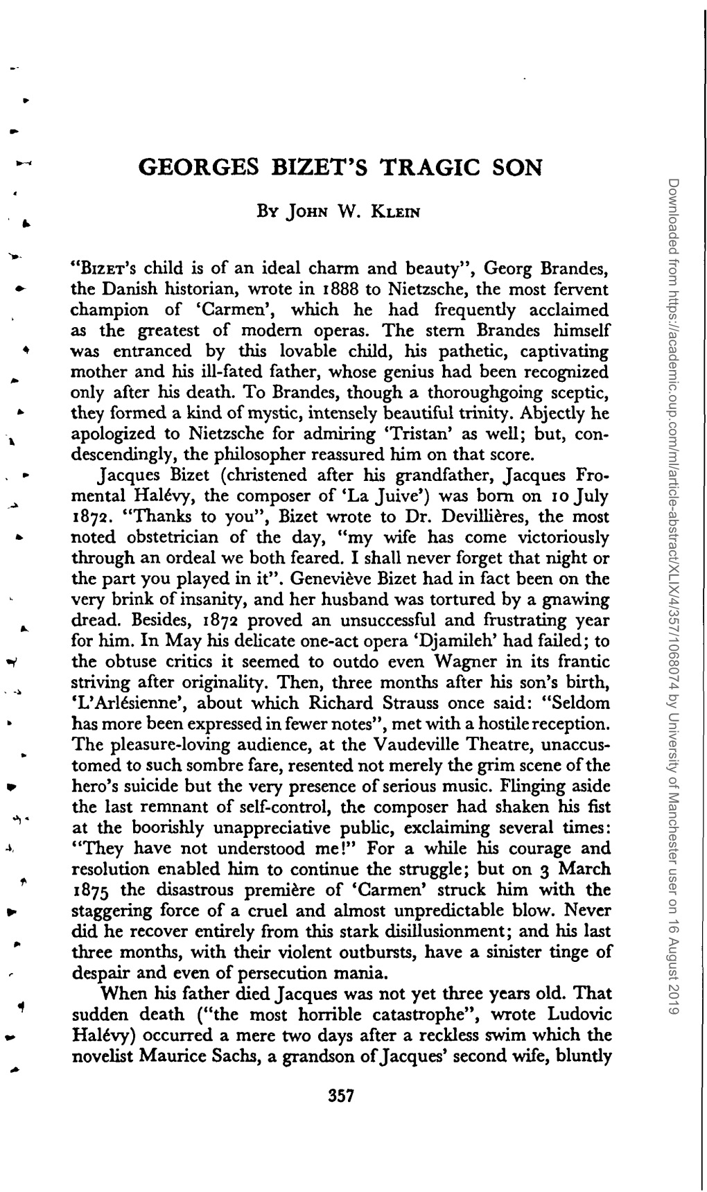 GEORGES BIZET's TRAGIC SON Downloaded from by University of Manchester User on 16 August 2019