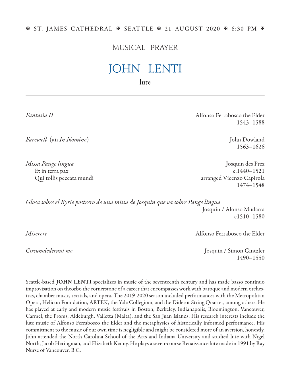 JOHN LENTI Lute