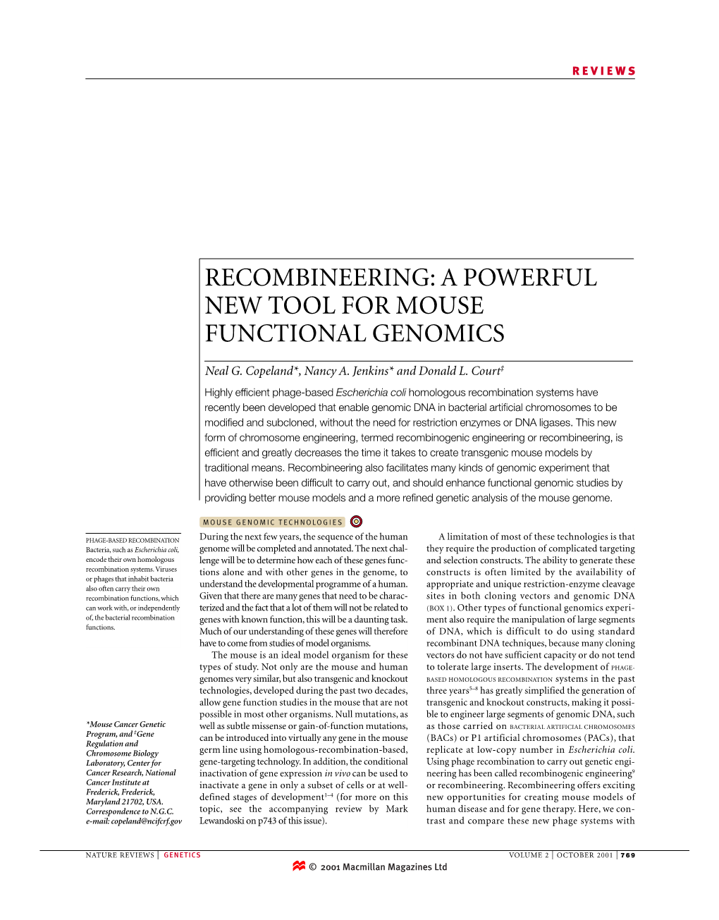 A Powerful New Tool for Mouse Functional Genomics