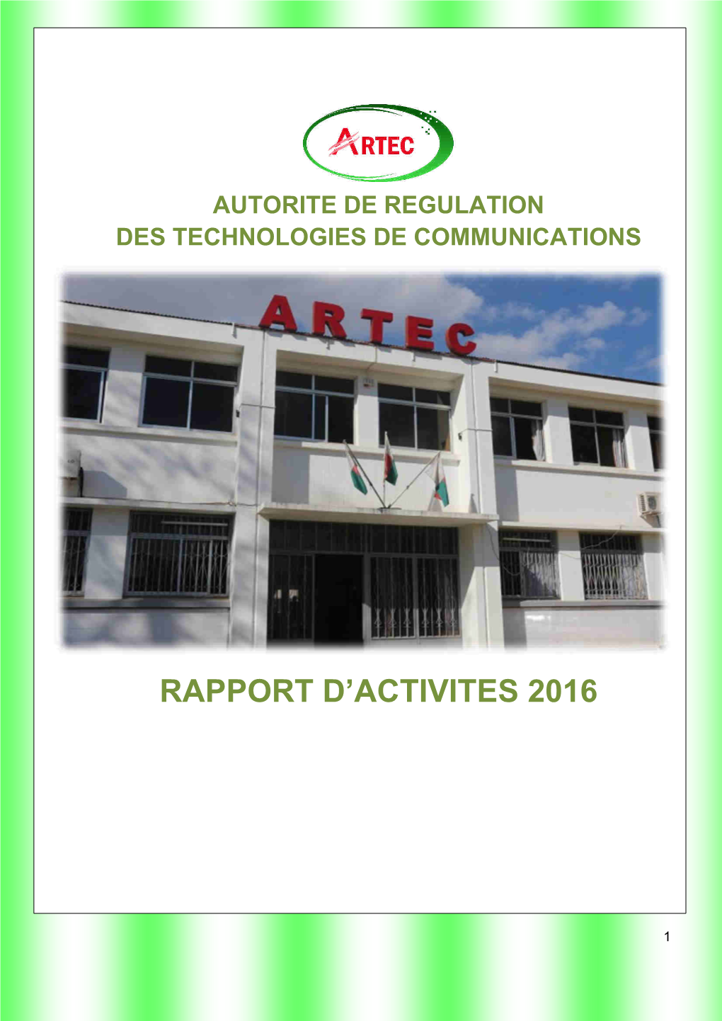 Rapport D'activites 2016