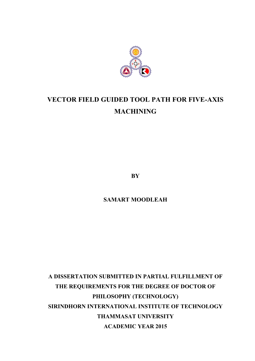 Vector Field Guided Tool Path for Five-Axis Machining