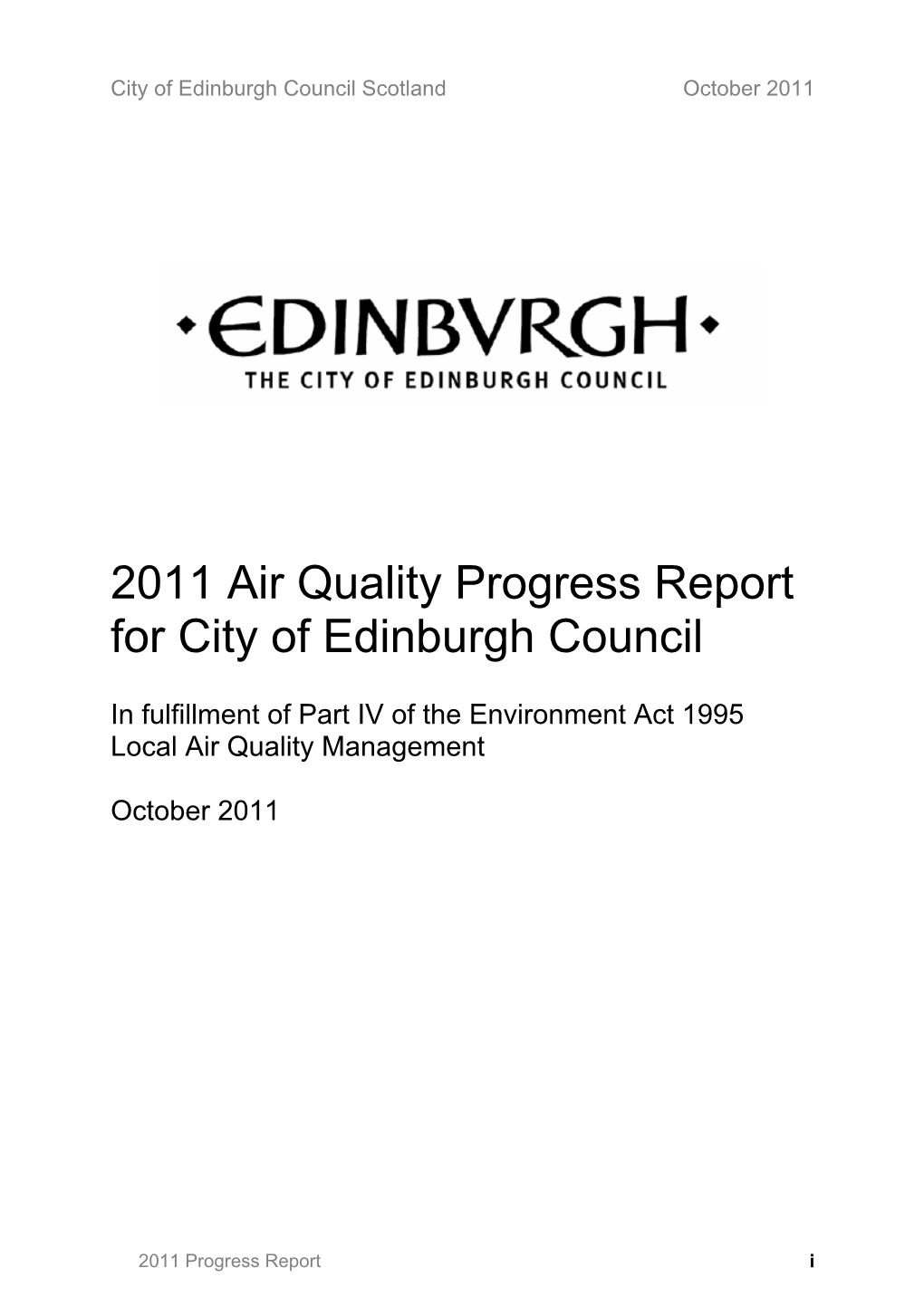Progress Report 2011