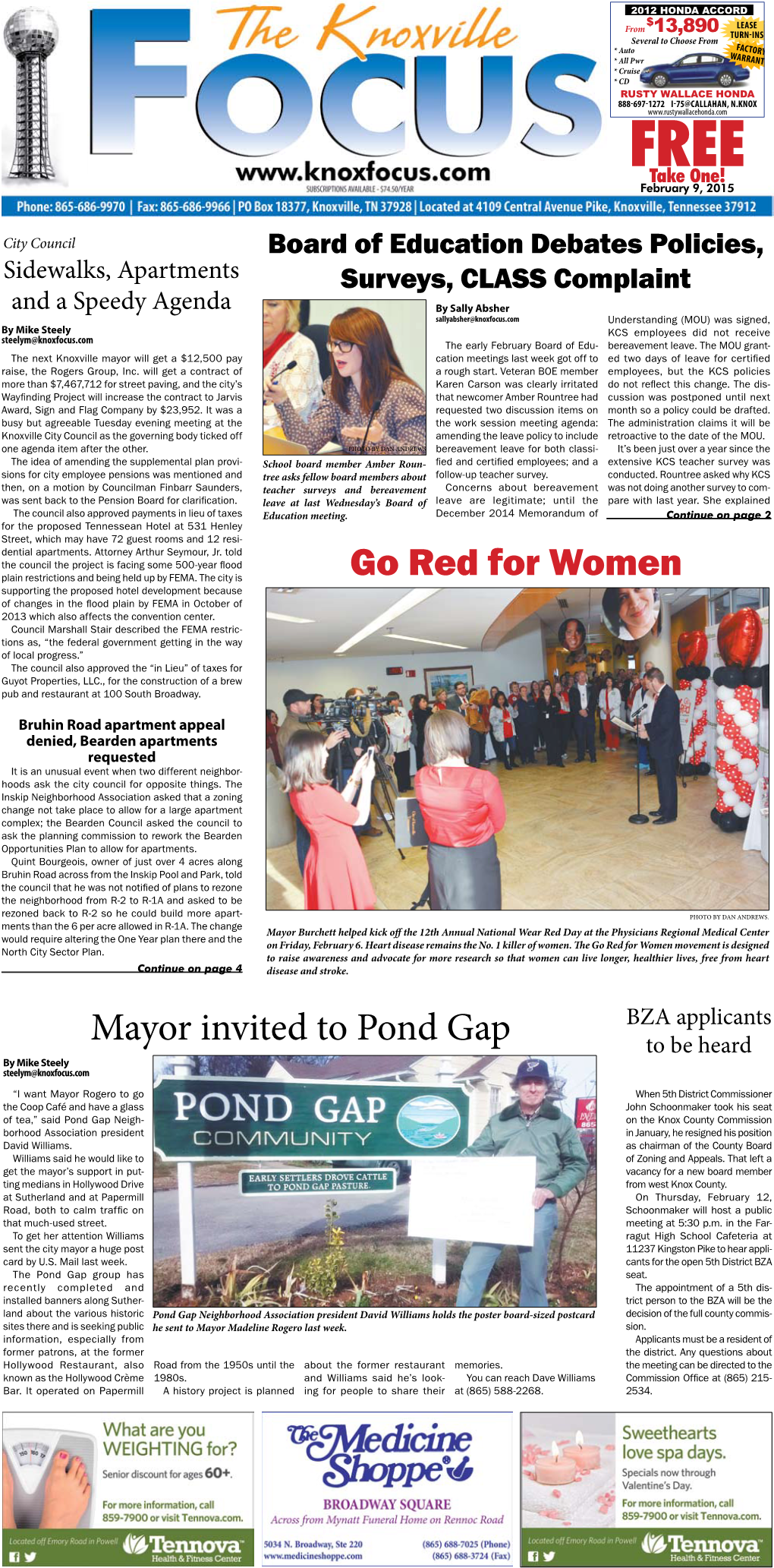 Go Red for Women Mayor Invited to Pond