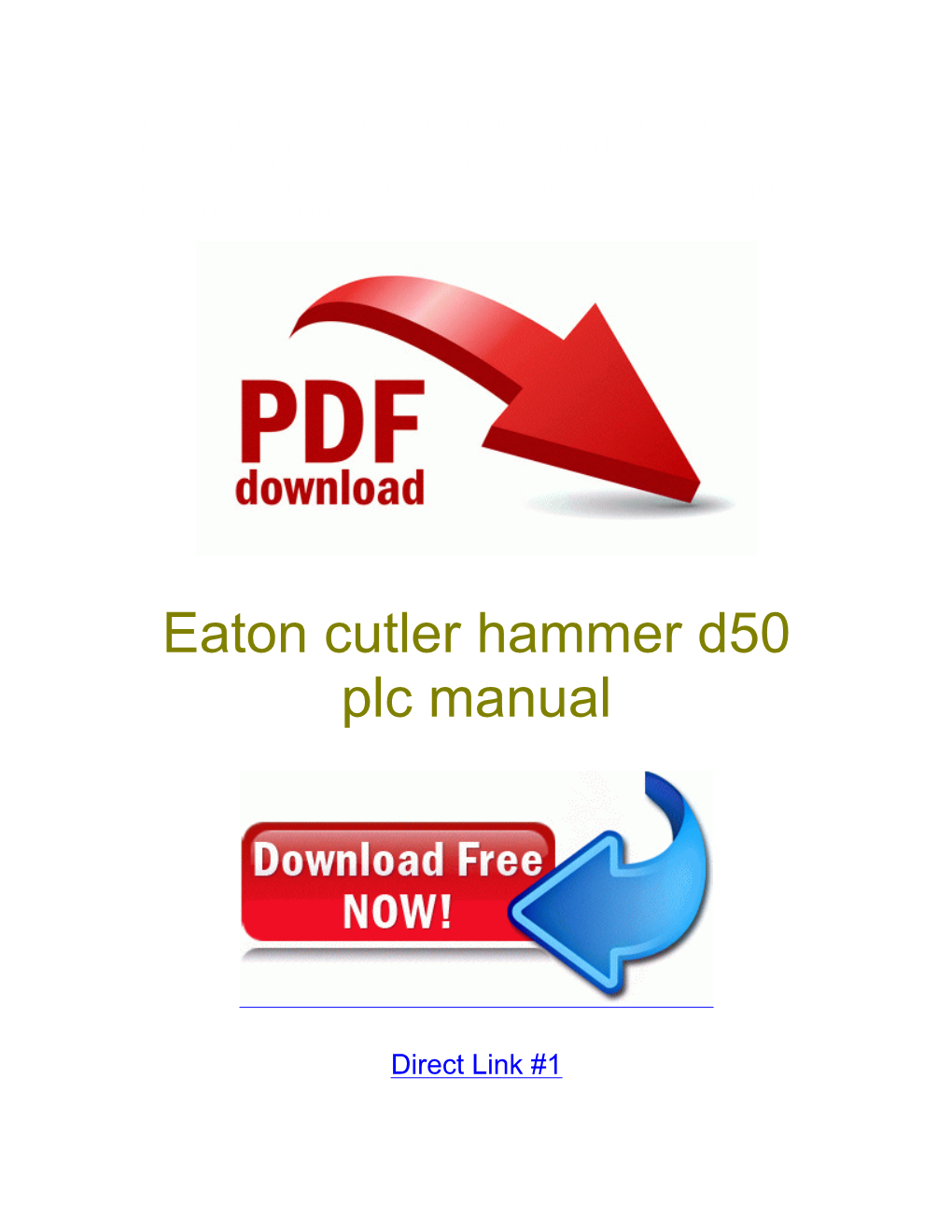 Eaton Cutler Hammer D50 Plc Manual