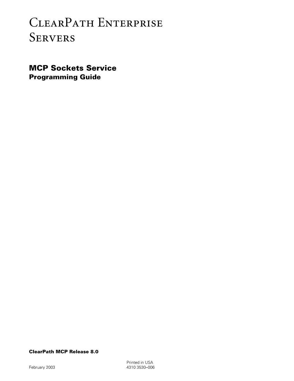 MCP Sockets Service Programming Guide