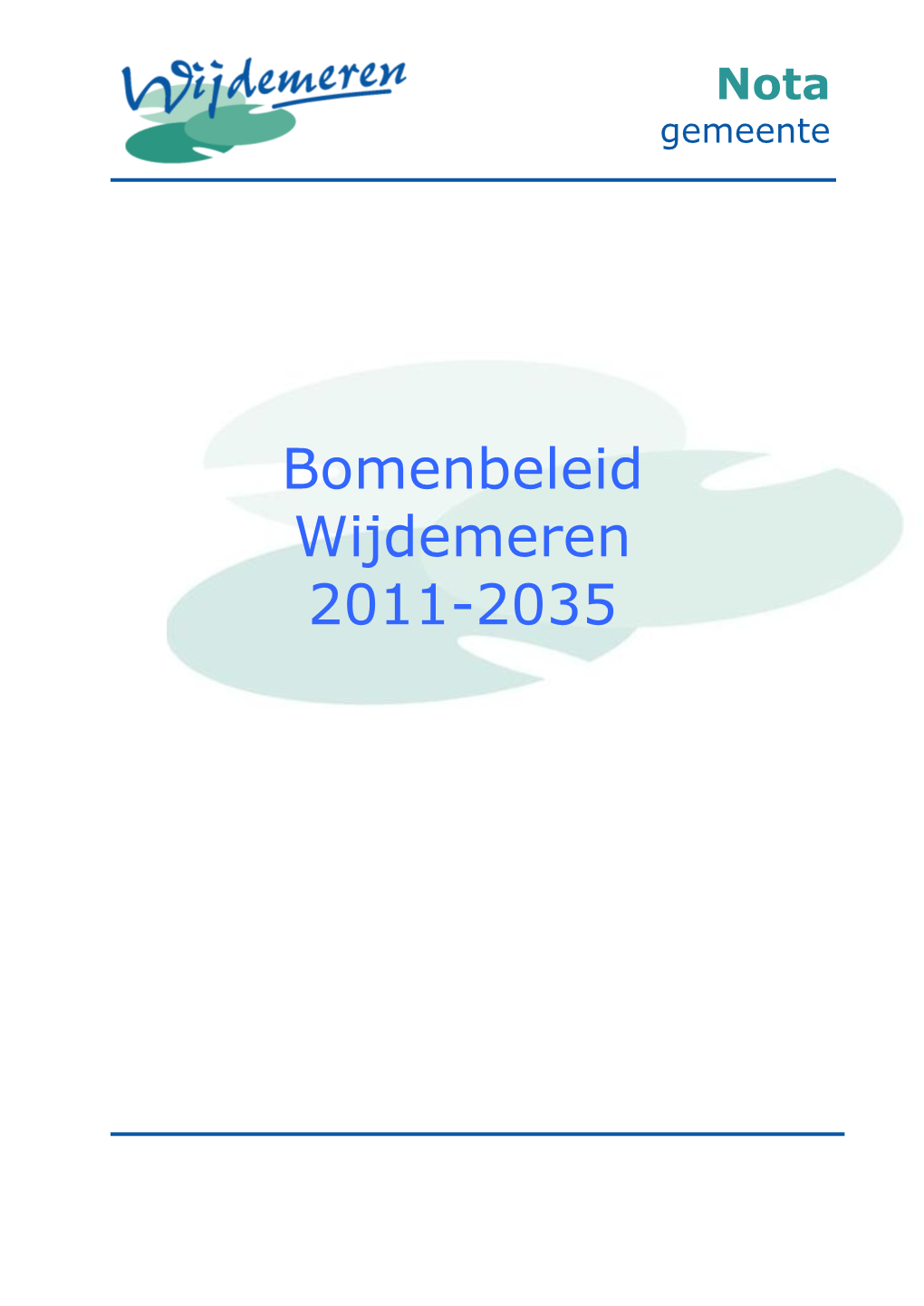 Bomenbeleid Wijdemeren 2011-2035