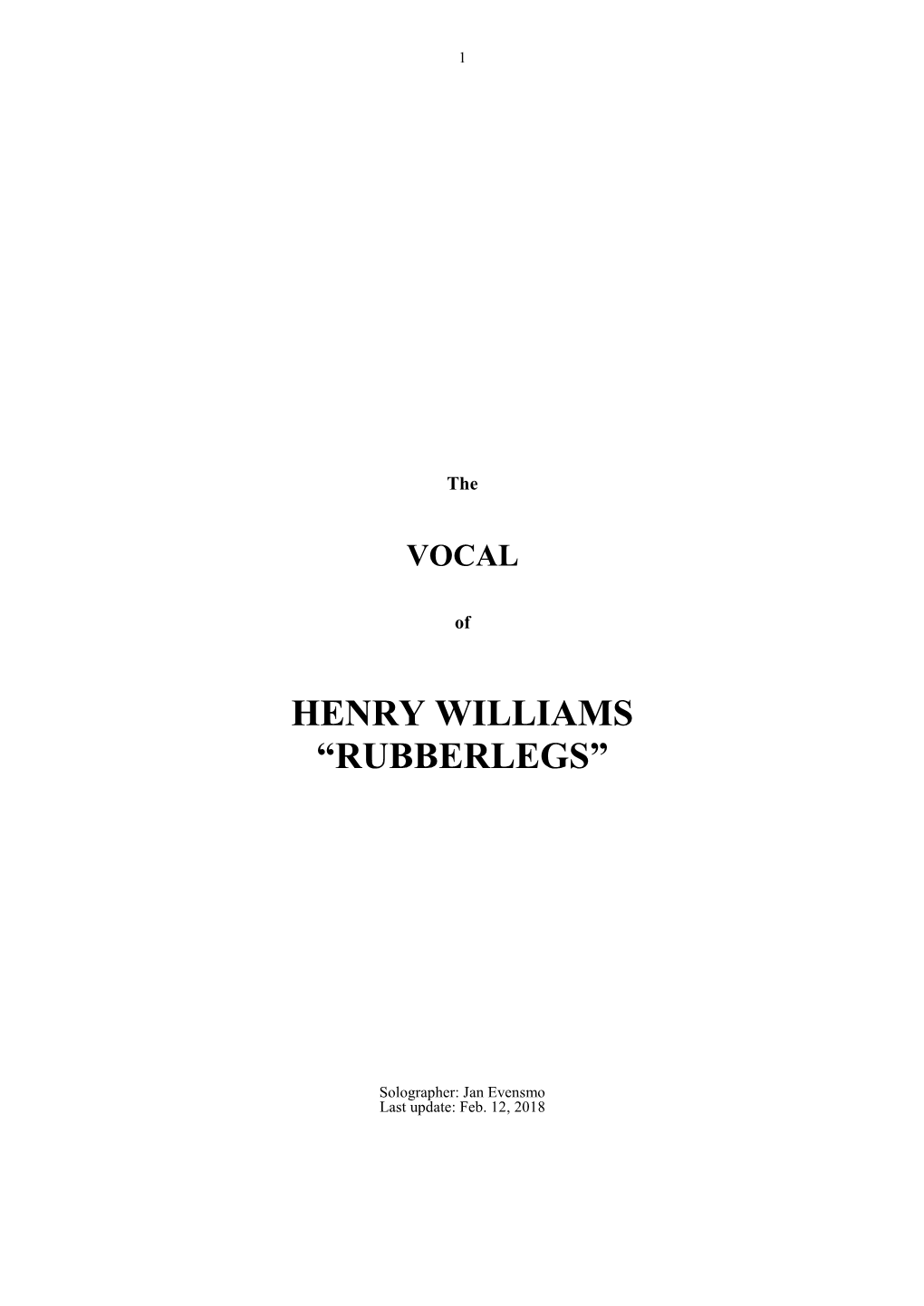 Henry Williams “Rubberlegs”