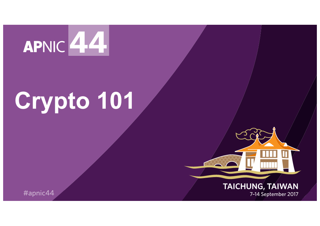 Crypto 101 Cryptography