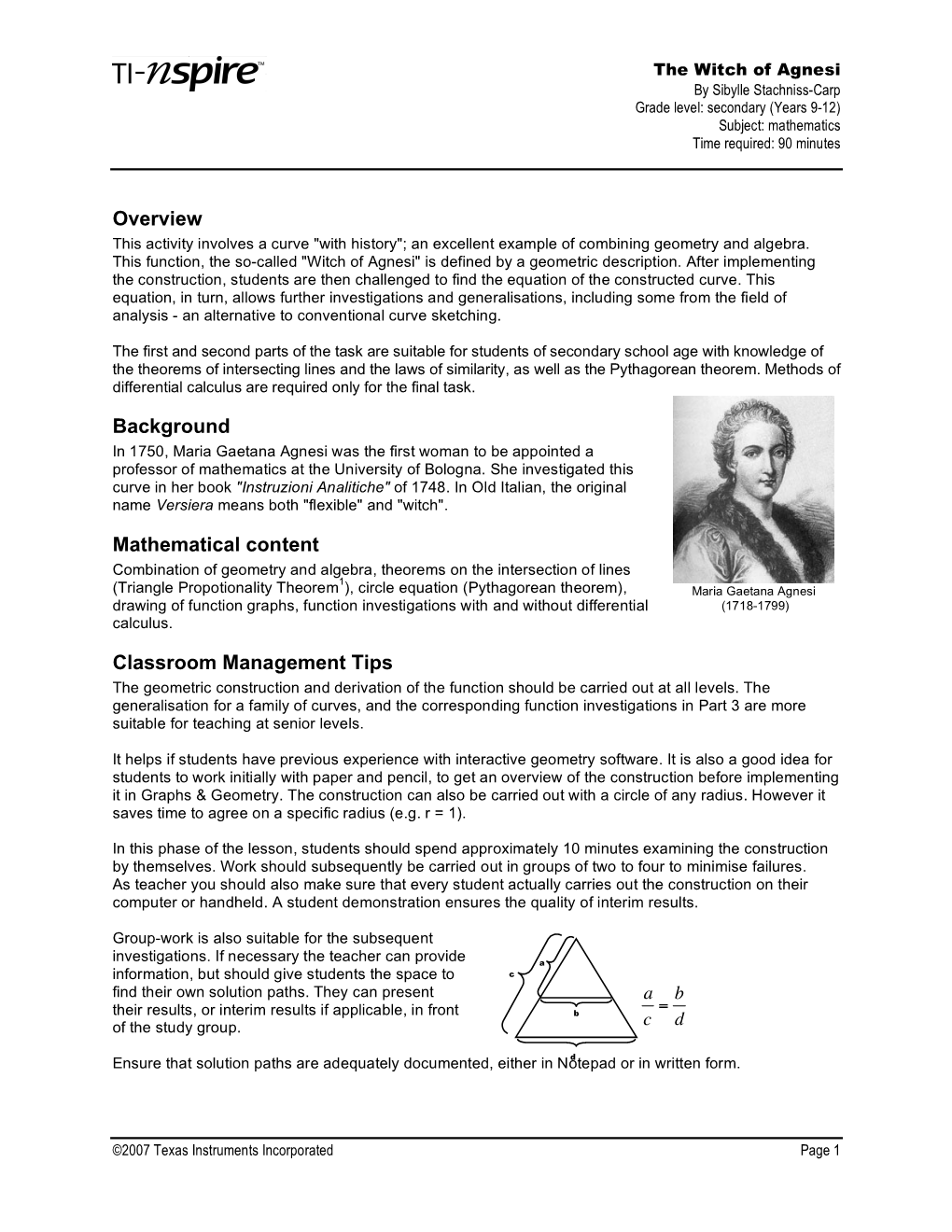 Activity 10: the Witch of Agnesi