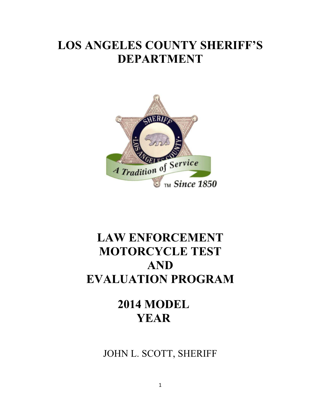 Los Angeles County Sheriff's Department Law