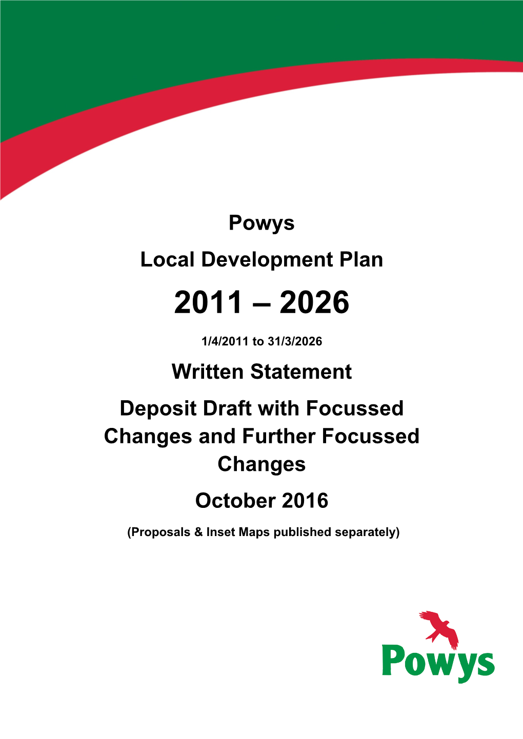 Powys Local Development Plan 2011 – 2026