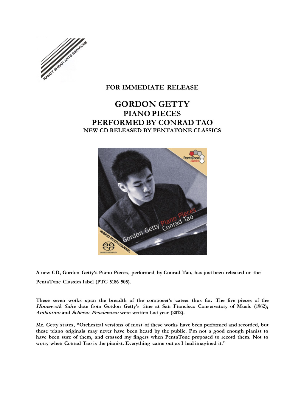 Gordon Getty Piano Pieces, with Conrad