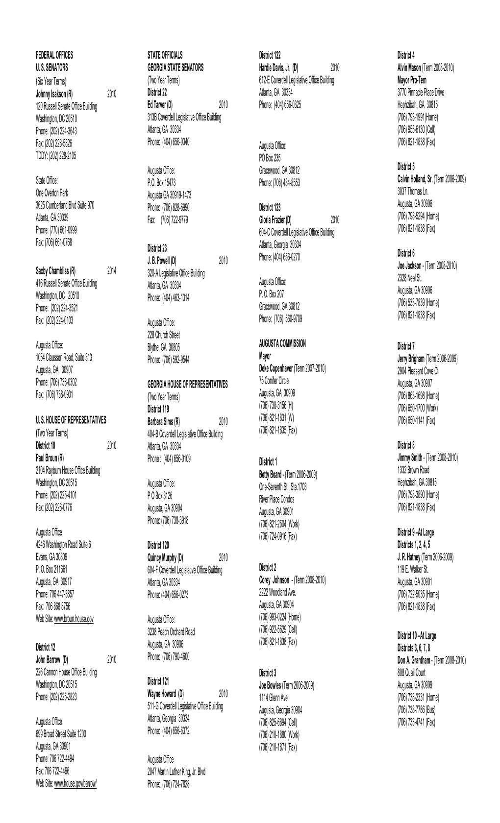 District 122 District 4 U