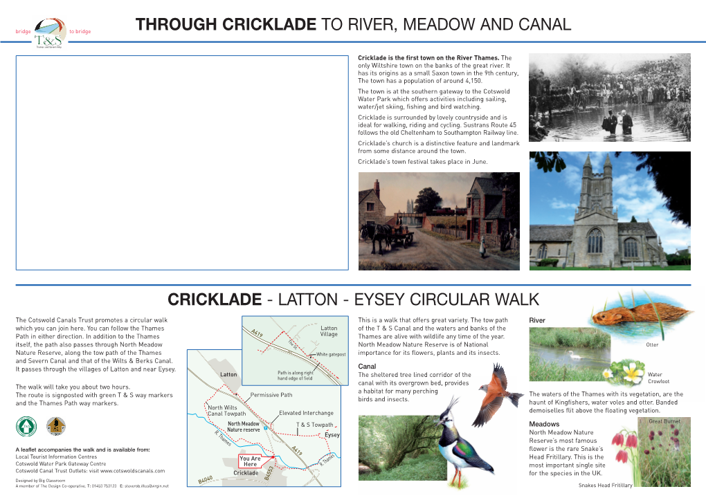 Through Cricklade to River, Meadow and Canal