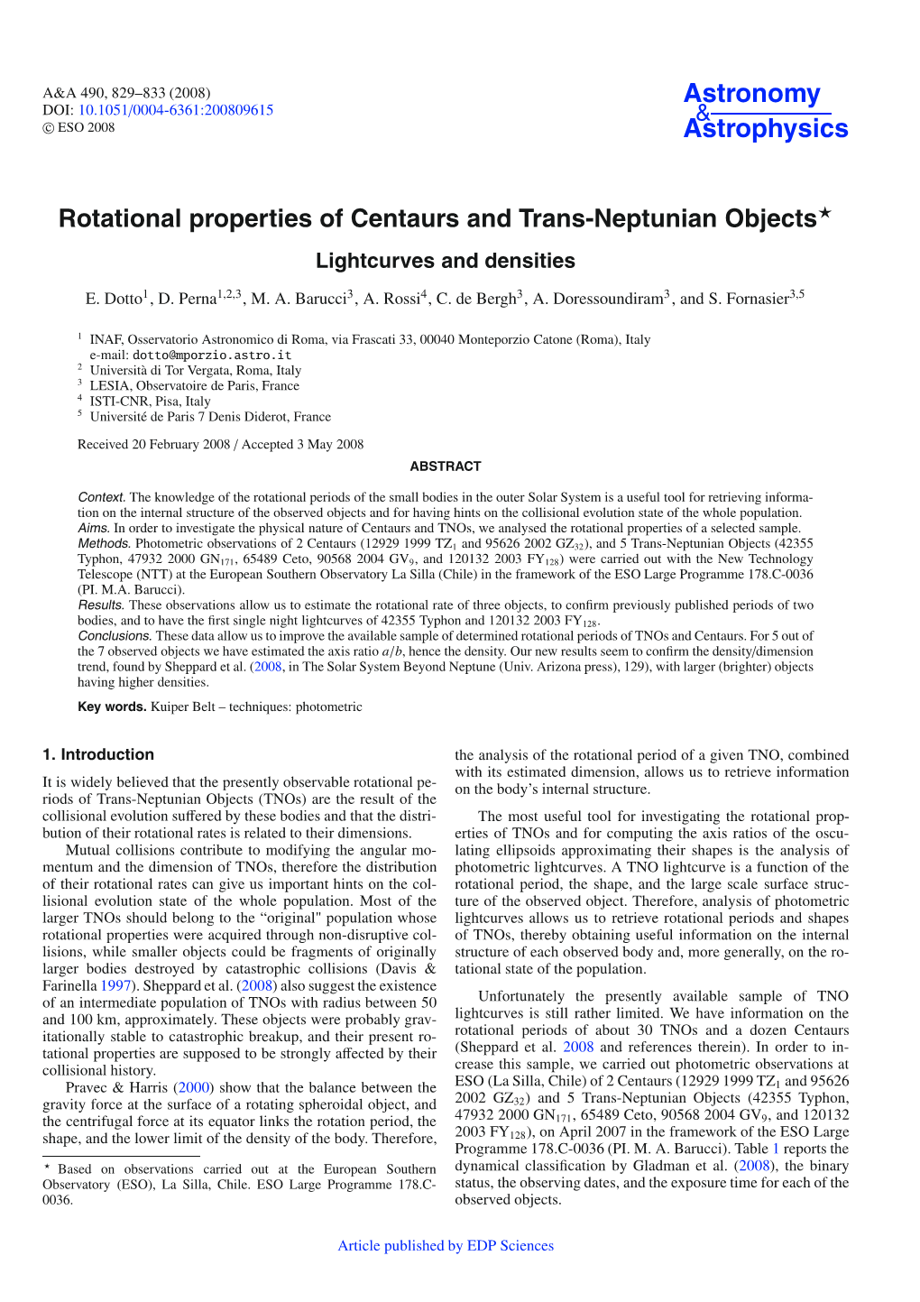 Rotational Properties of Centaurs and Trans-Neptunian Objects Lightcurves and Densities