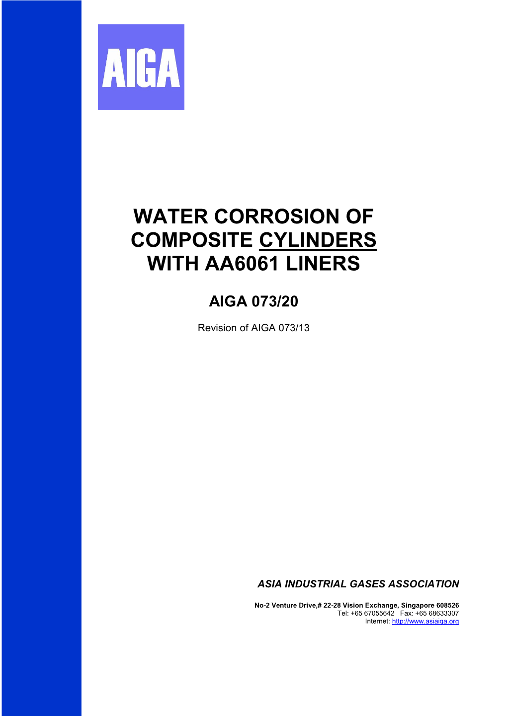 Water Corrosion of Composite Cylinders with Aa6061 Liners