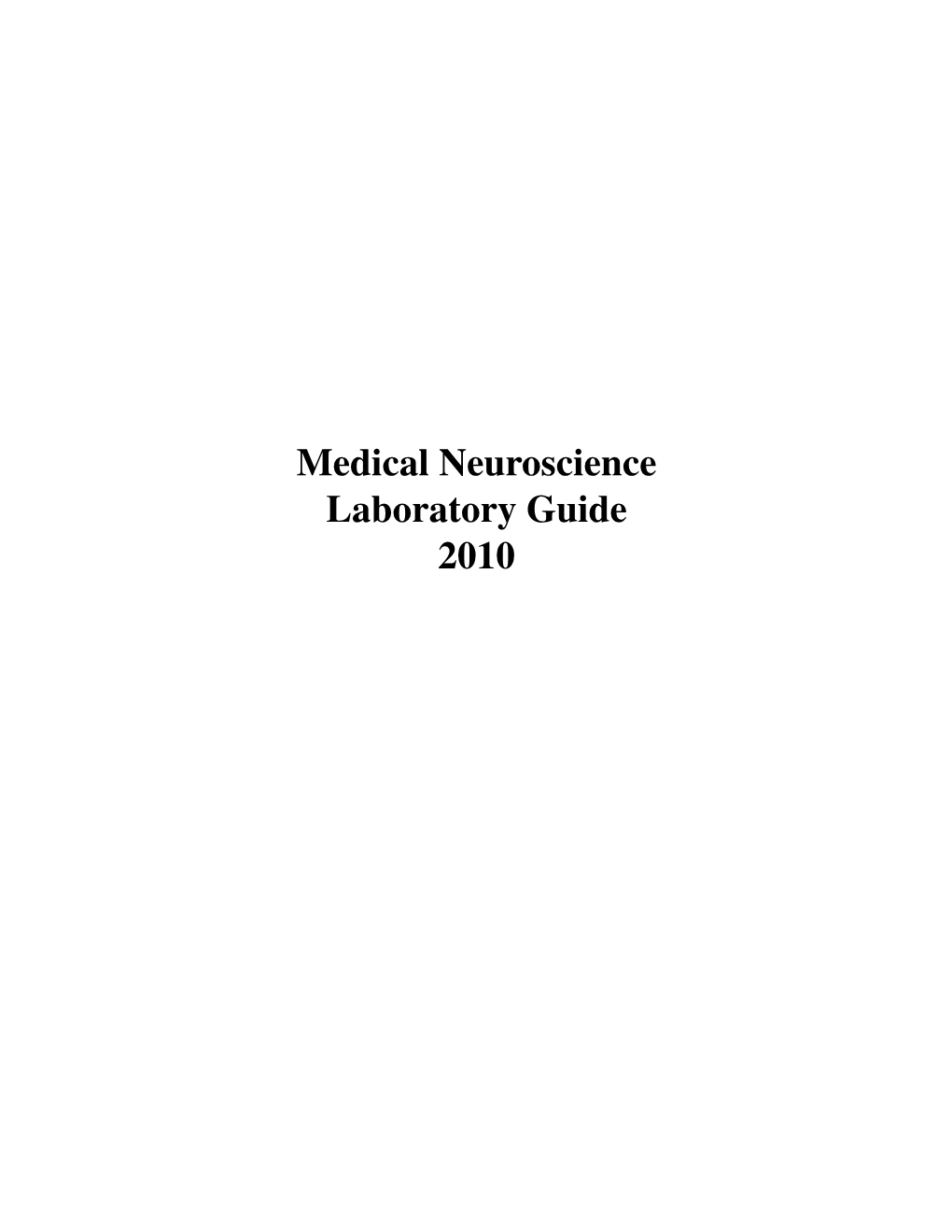 Loyola Neuroscience Lab Manual