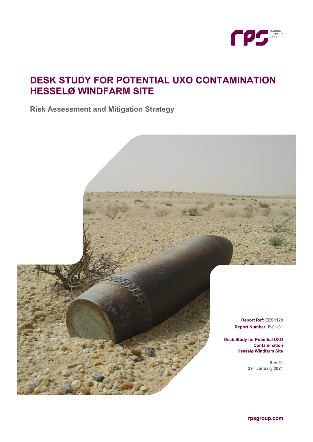 Desk Study for Potential Uxo Contamination Hesselø Windfarm Site
