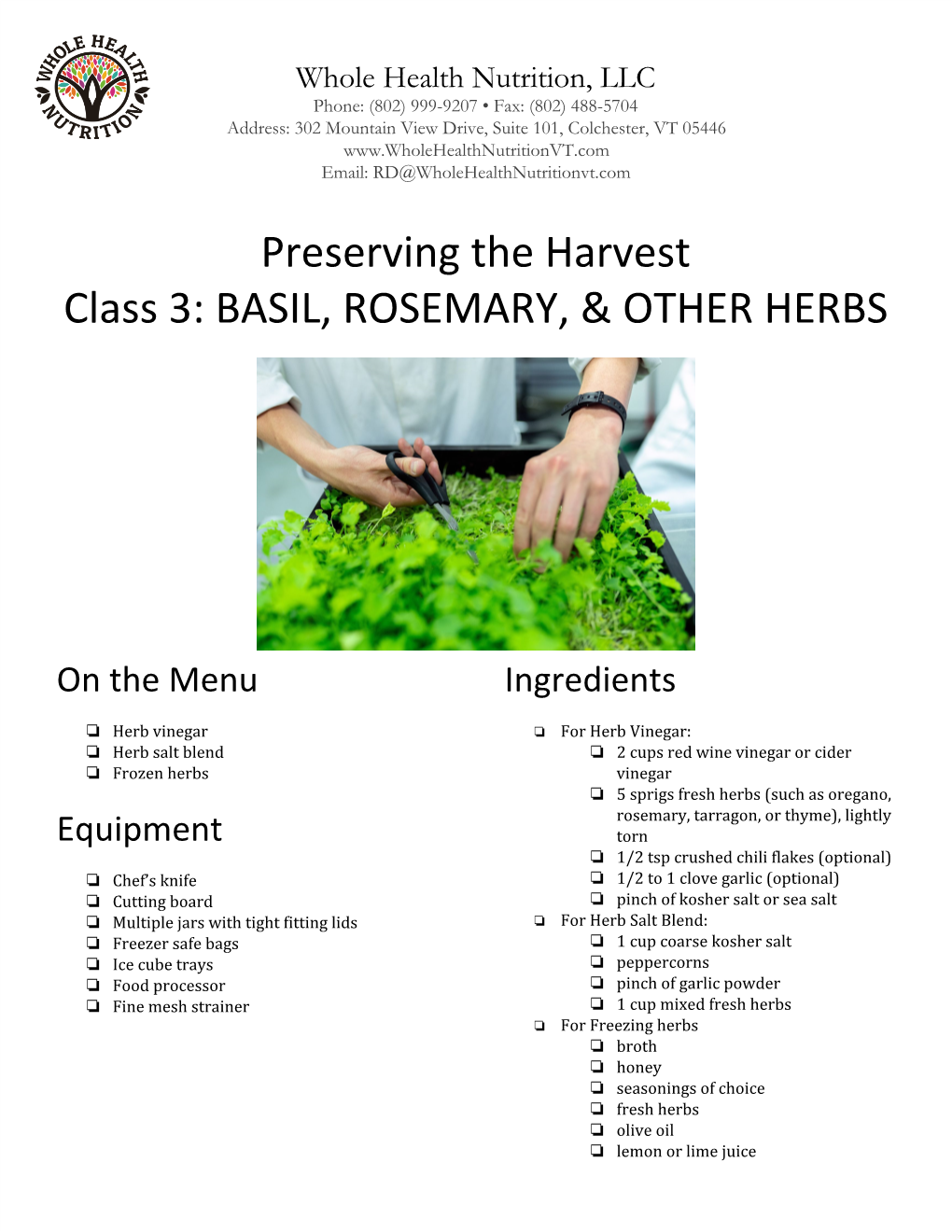 Basil, Rosemary, & Other Herbs