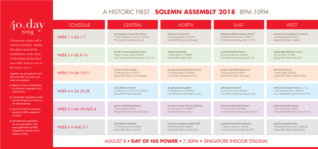 A Historic First Solemn Assembly 2018 8Pm-10Pm
