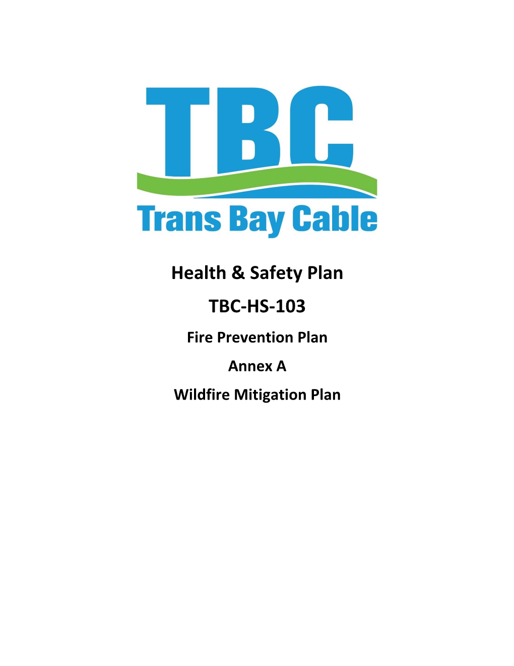 Health & Safety Plan TBC‐HS‐103
