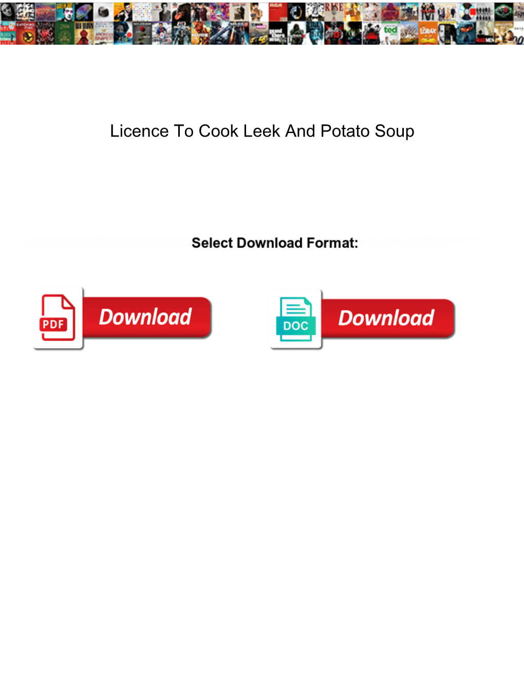 Licence to Cook Leek and Potato Soup