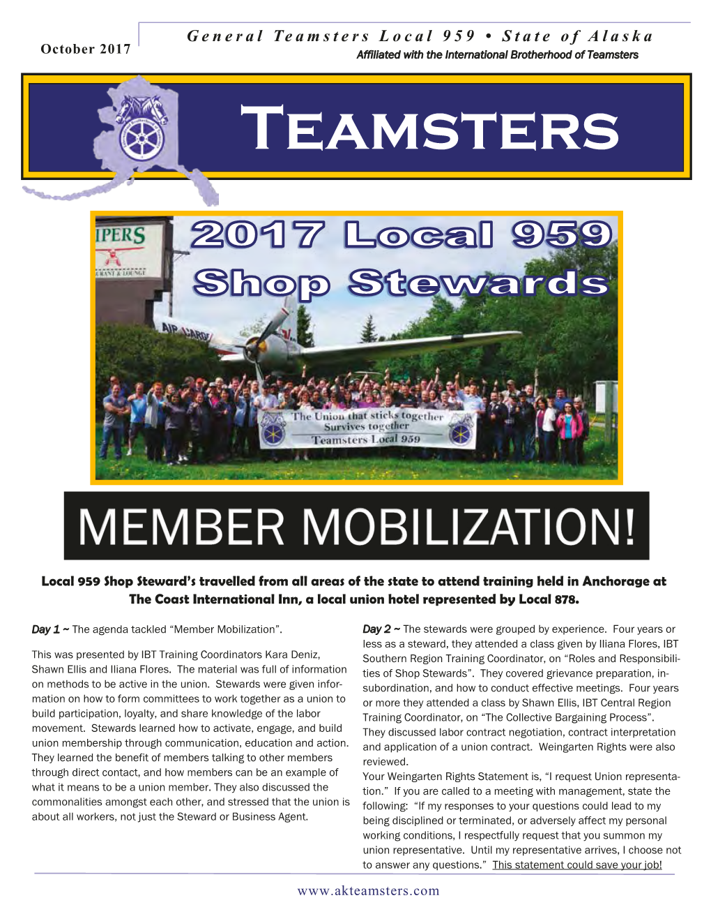 Teamsters 959 Newsletter October 2017