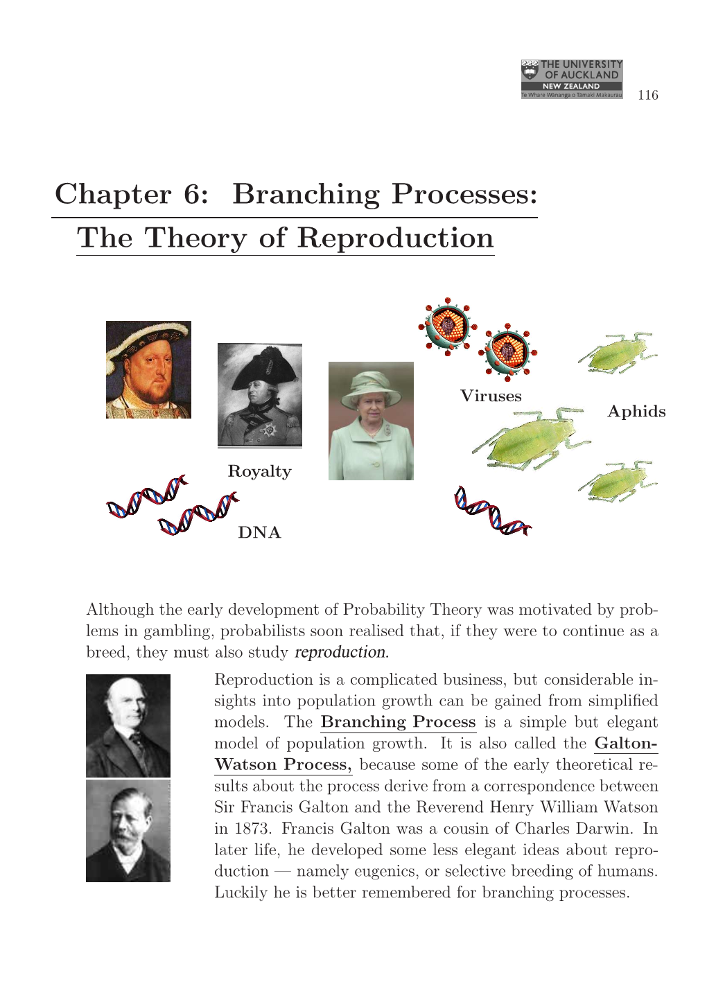 Chapter 6: Branching Processes: the Theory of Reproduction