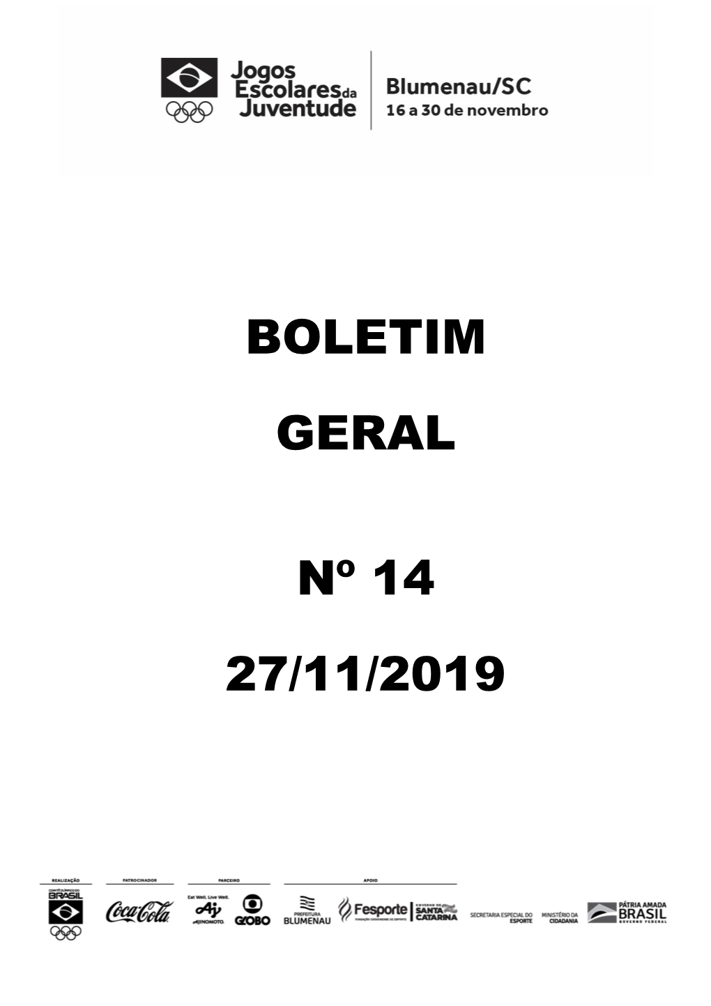 Boletim Geral Nº 14 27/11/2019