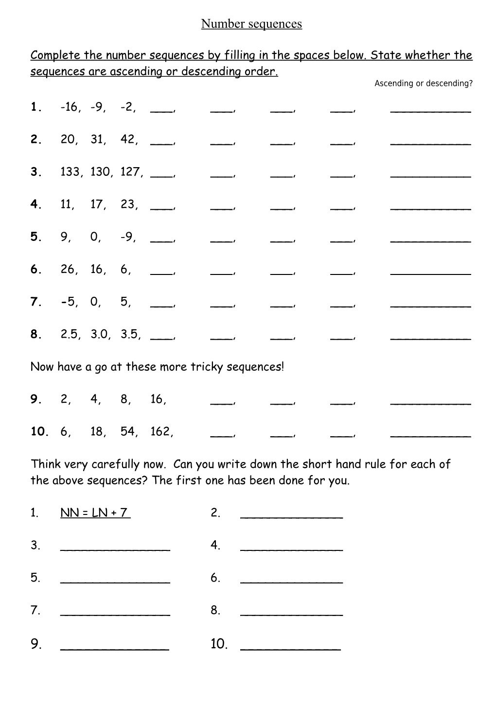 Now Have a Go at These More Tricky Sequences!