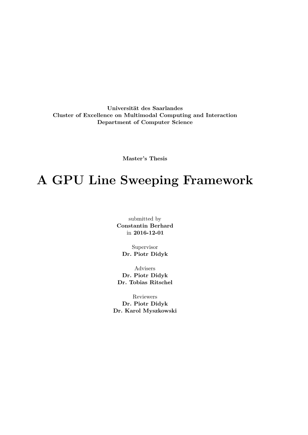 A GPU Line Sweeping Framework