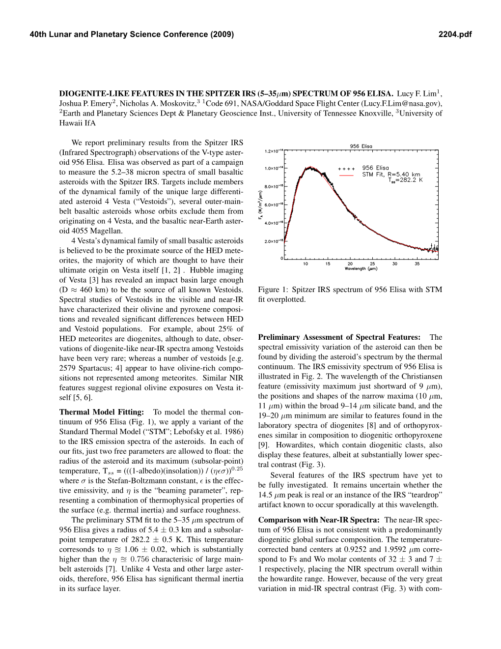 DIOGENITE-LIKE FEATURES in the SPITZER IRS (5–35Μm) SPECTRUM of 956 ELISA