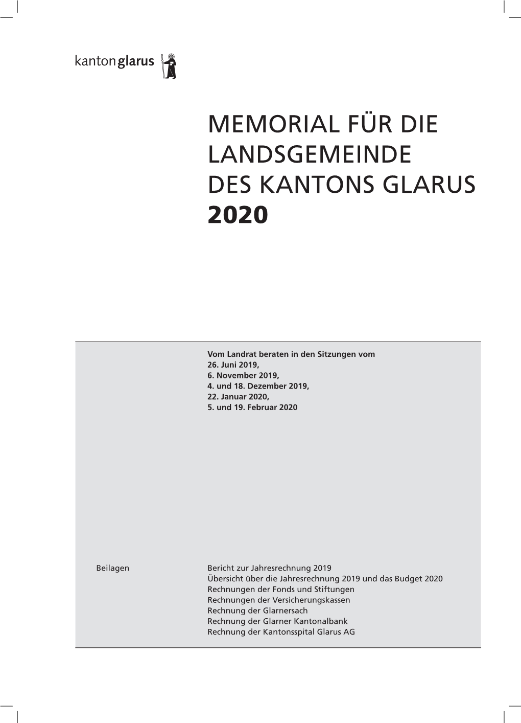 Memorial Für Die Landsgemeinde 2020