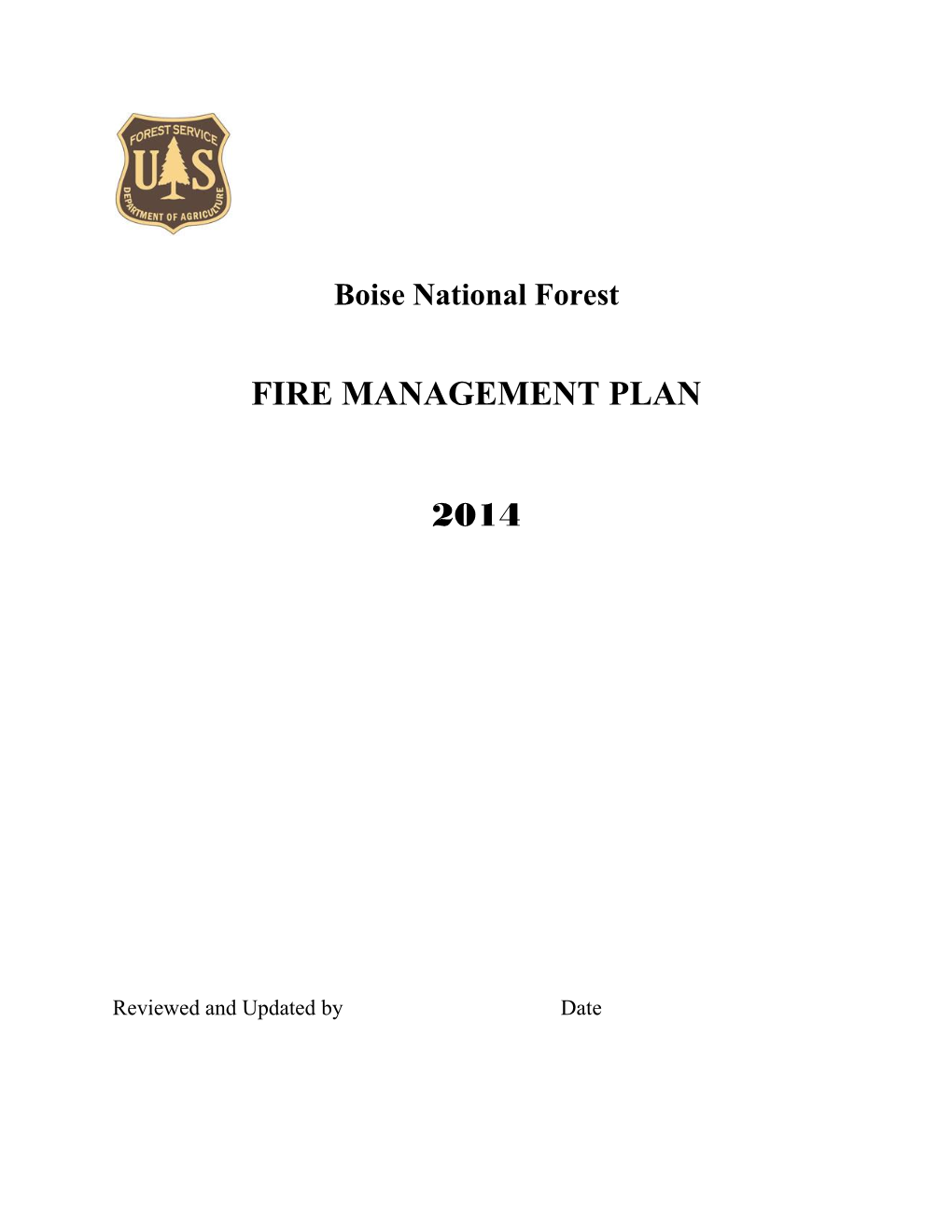 Boise National Forest Fire Management Plan