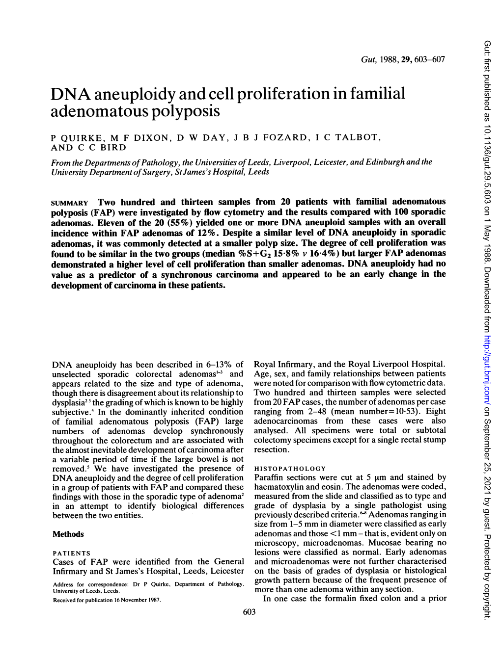 Dnaaneuploidy and Cell Proliferation in Familial