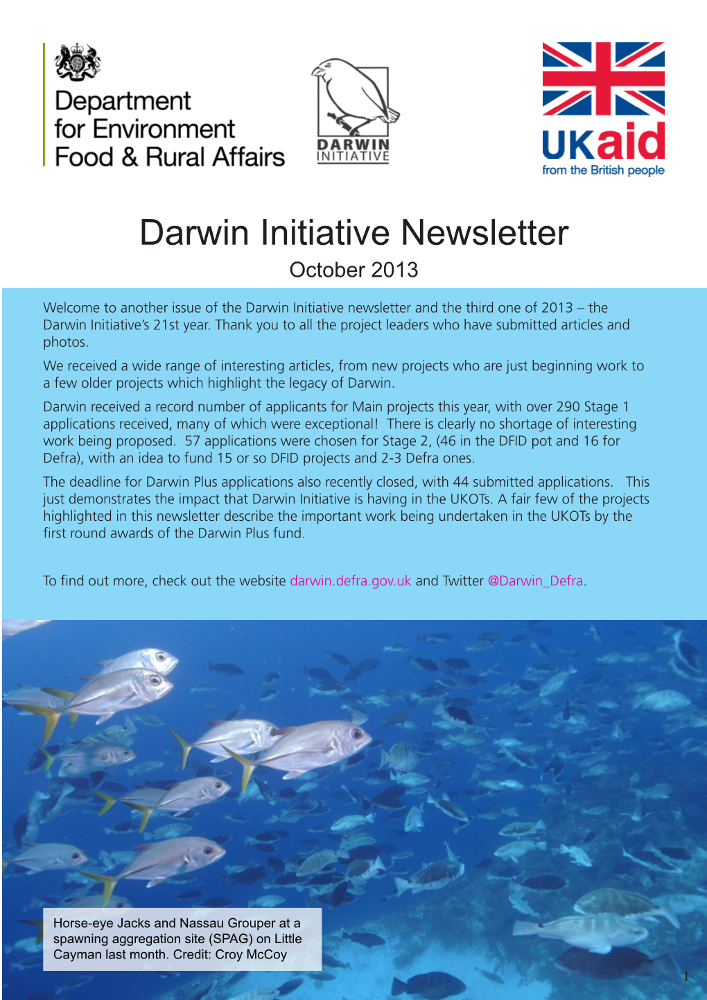Darwin Initiative Newsletter October 2013
