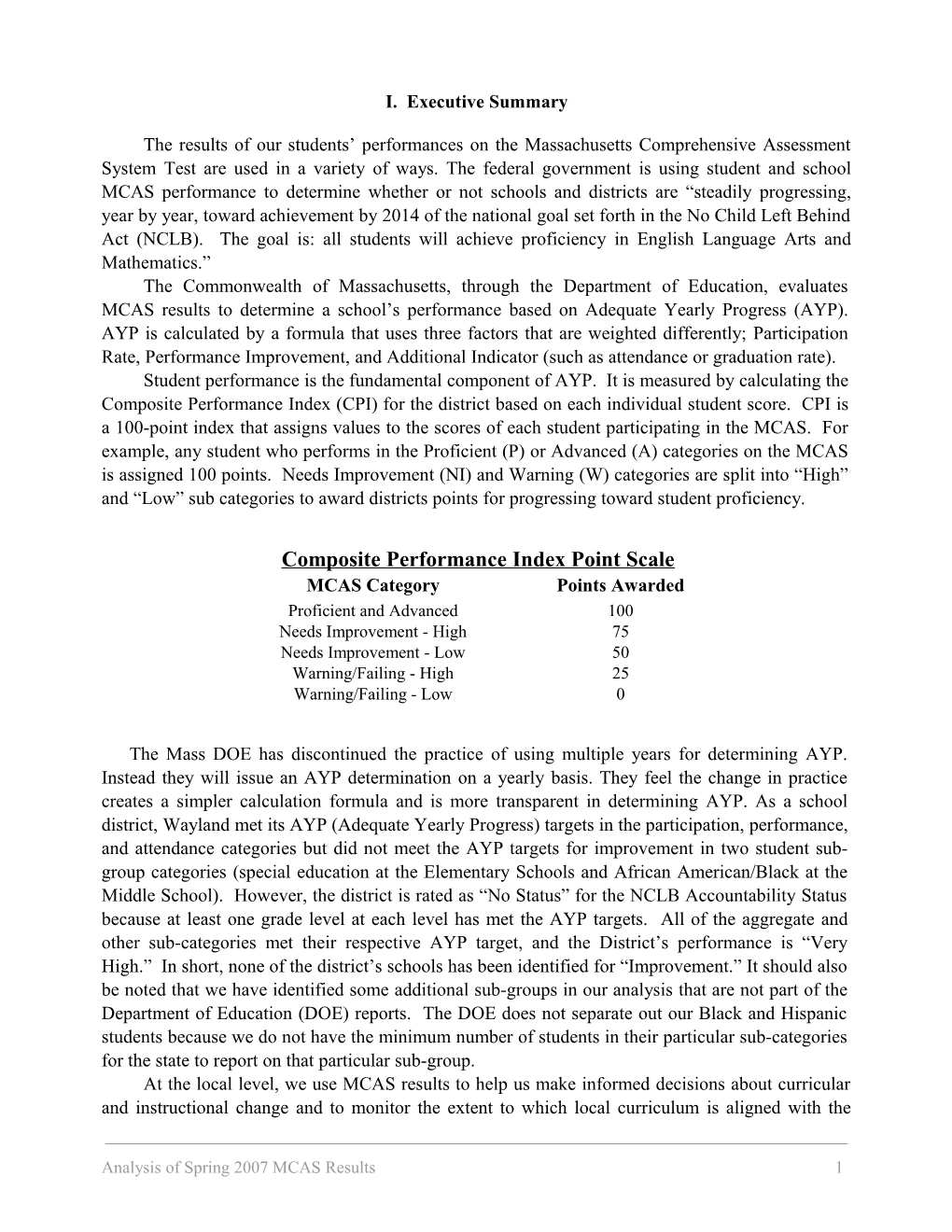 MCAS Analysis Report