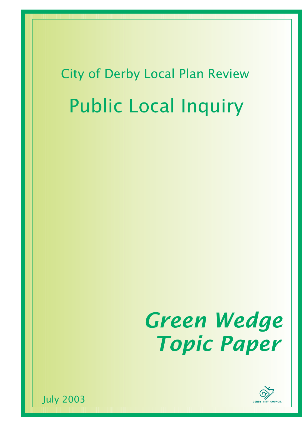 Topic Paper Green Wedge