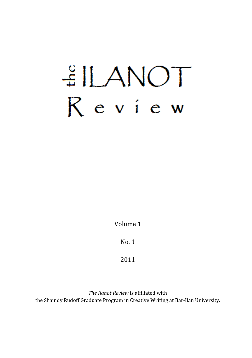 The Ilanot Review – Volume 3, Winter 2011