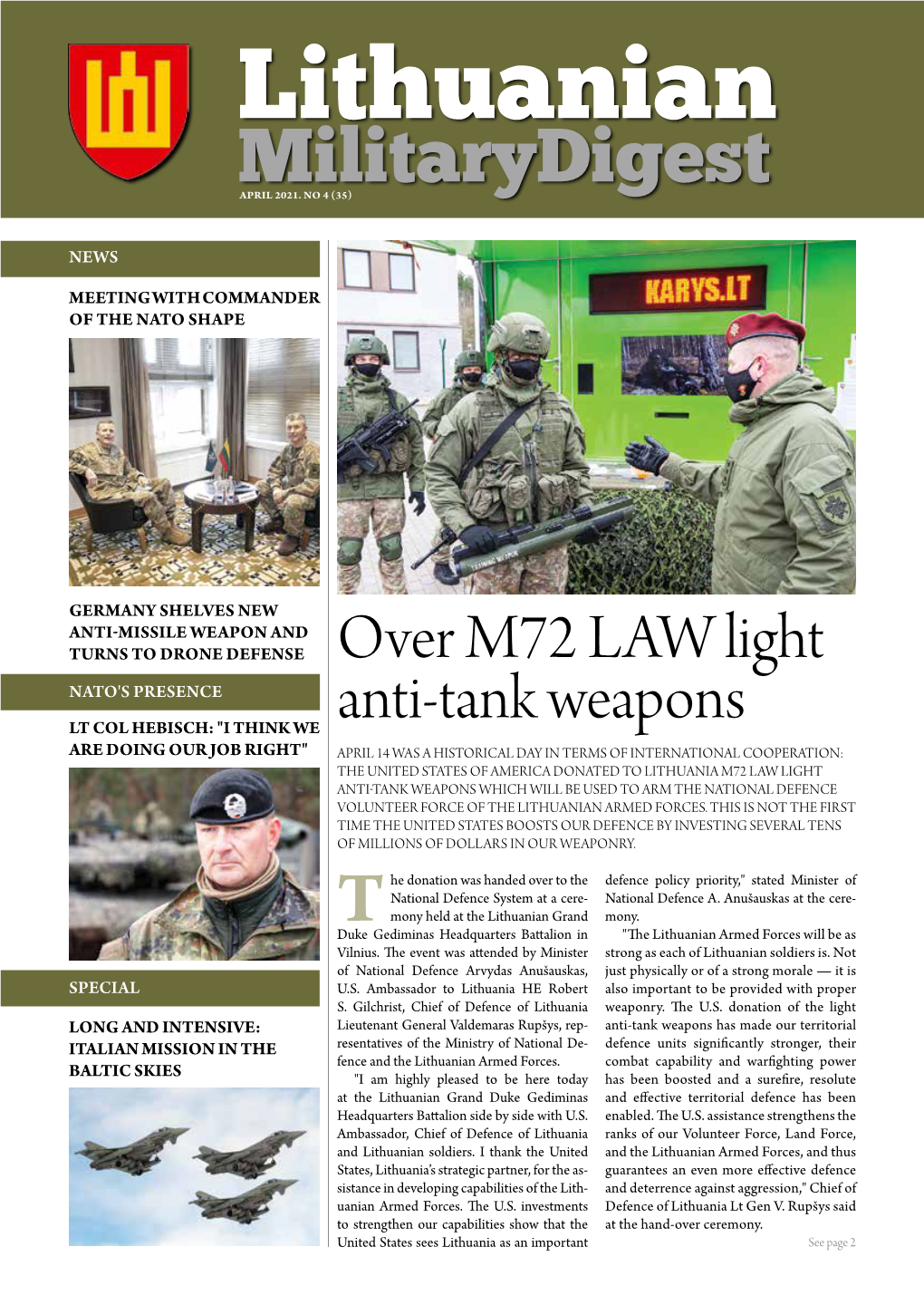 Over M72 LAW Light Anti-Tank Weapons