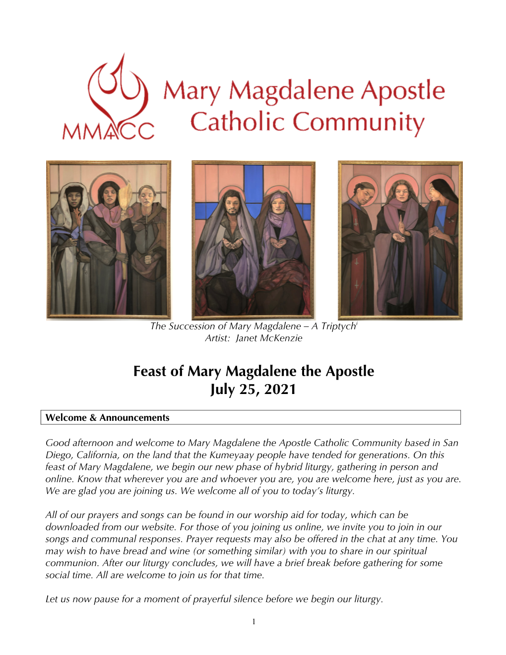 Feast of Mary Magdalene the Apostle July 25, 2021