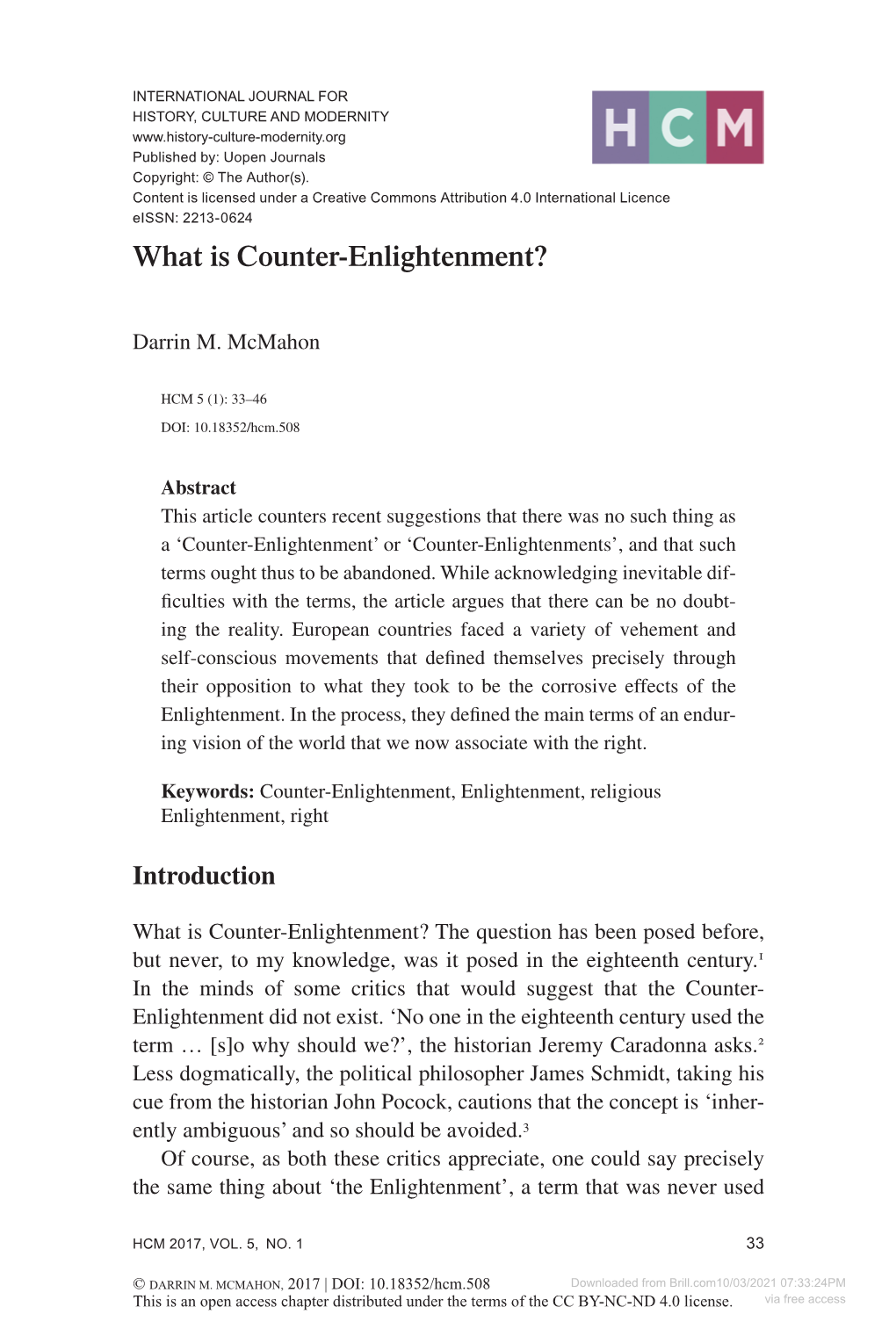 What Is Counter-Enlightenment?
