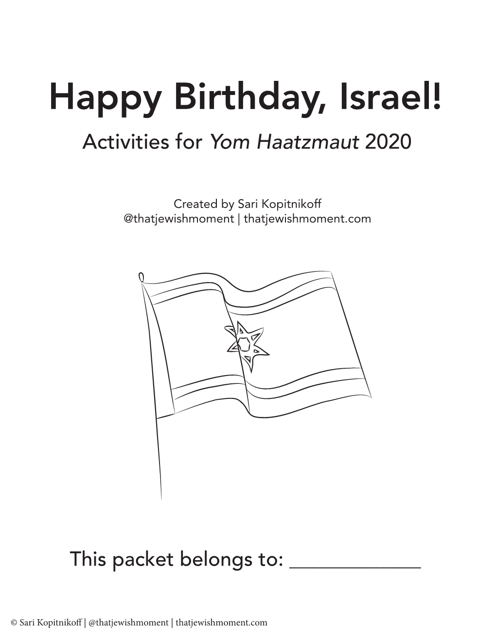 Happy Birthday, Israel! Activities for Yom Haatzmaut 2020