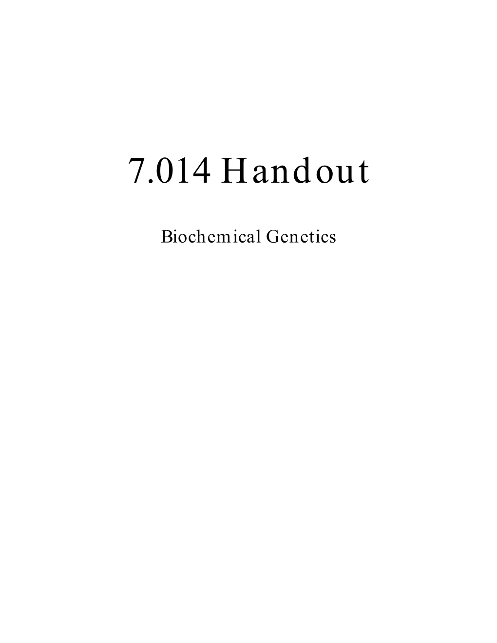 Biochemical Genetics Biochemical Genetics