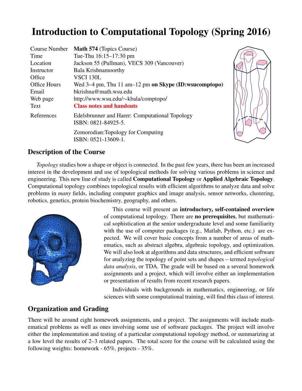 Introduction to Computational Topology (Spring 2016)