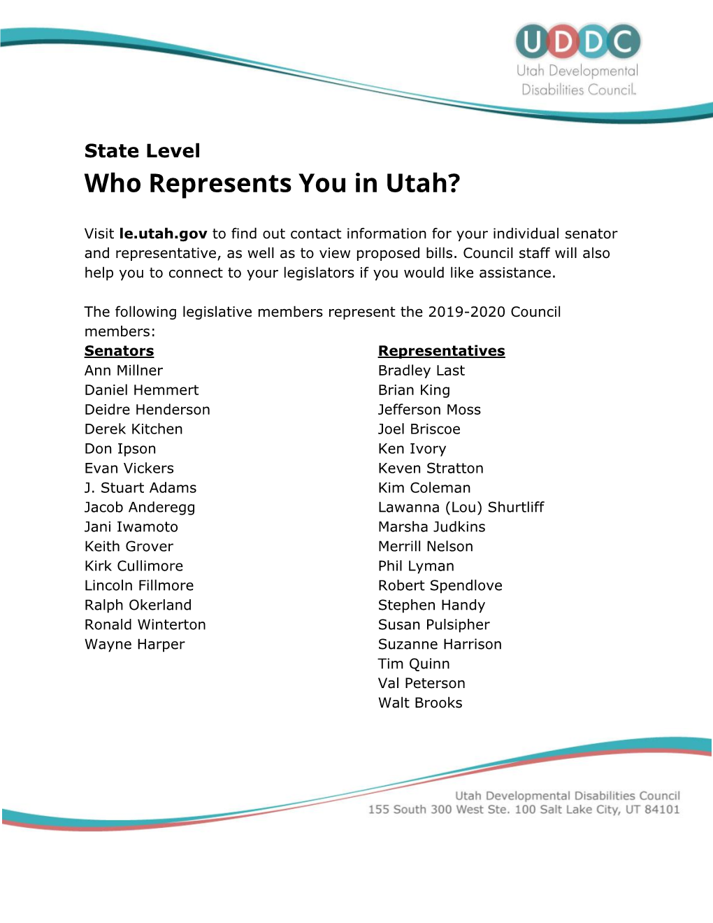 State Level Who Represents You in Utah?