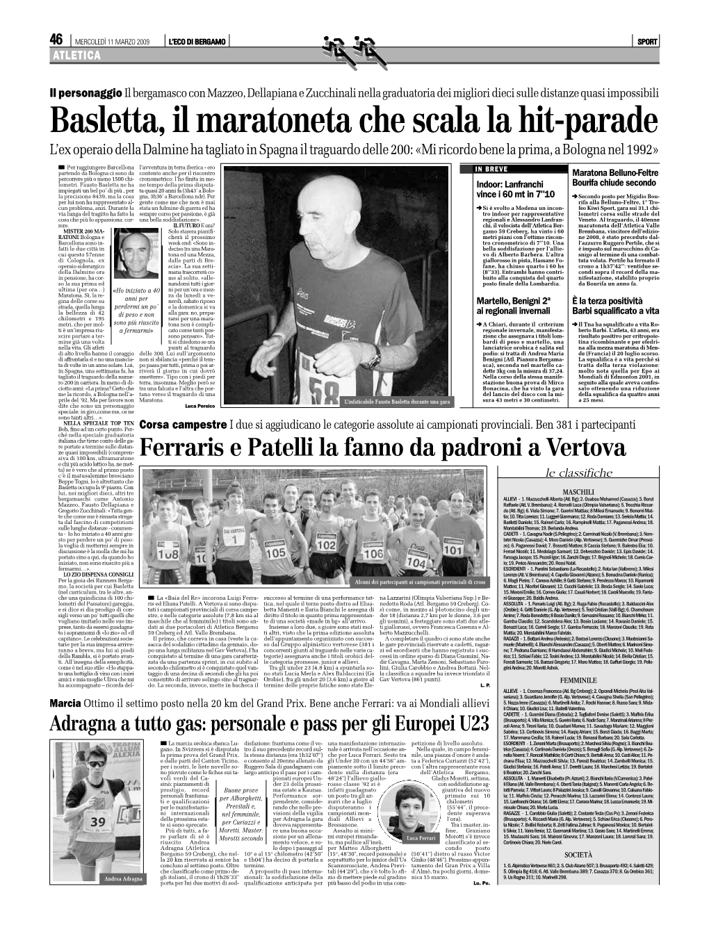 Basletta, Il Maratoneta Che Scala La Hit-Parade