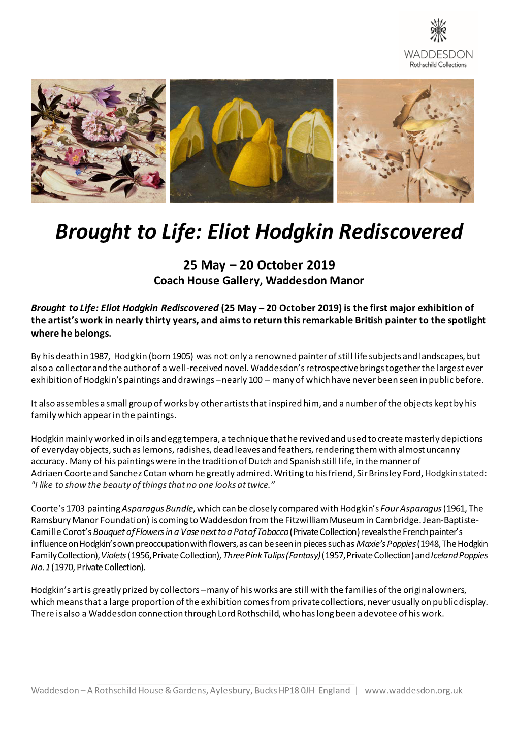 Eliot Hodgkin Rediscovered